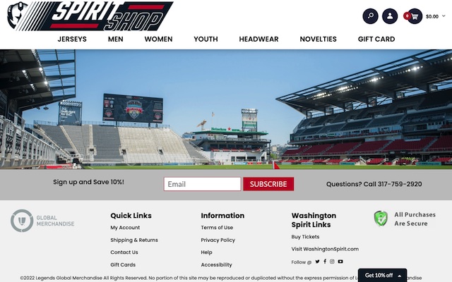 Washington <br>Spirit Team Store</br>